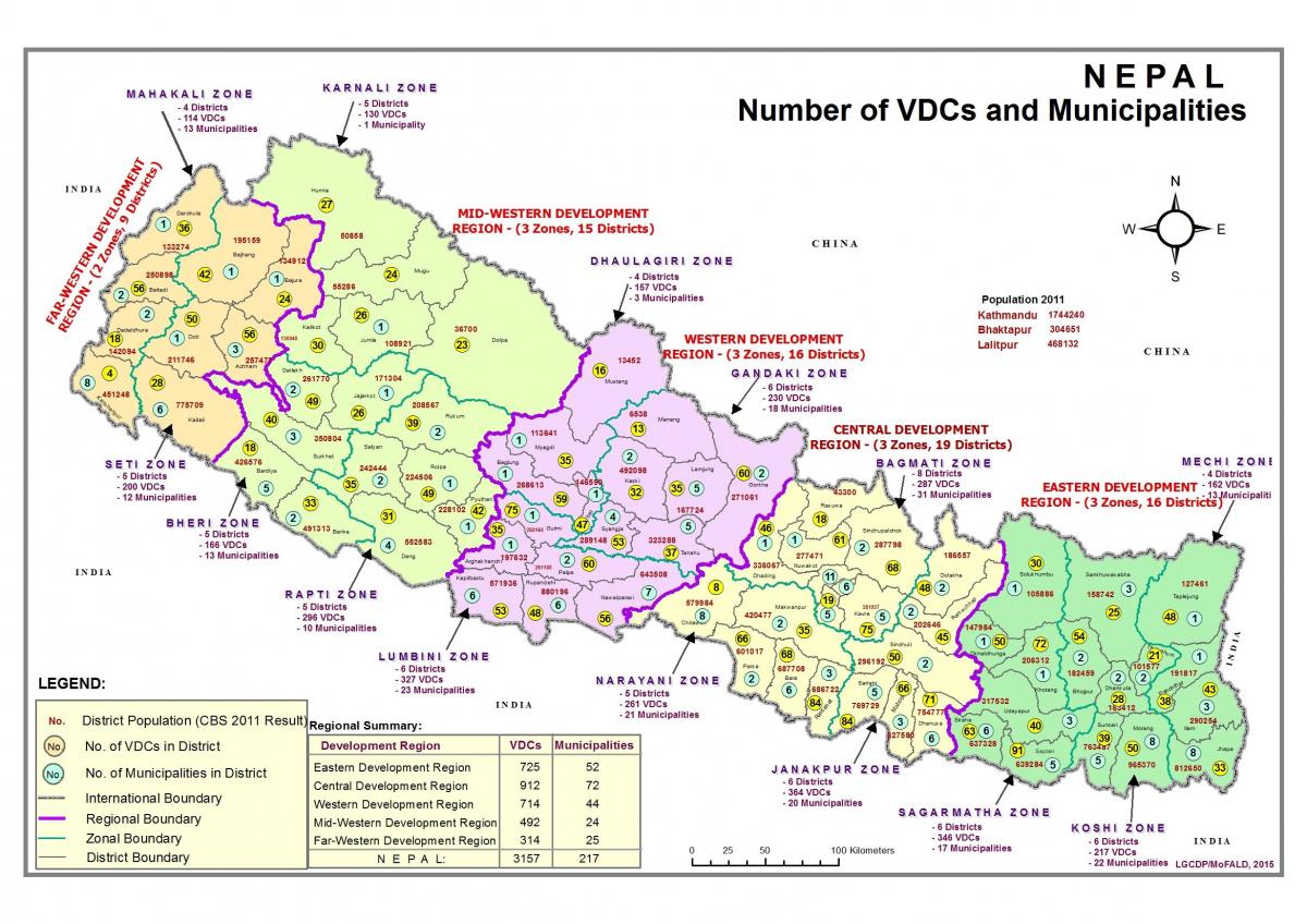 Mapa de gis nepal