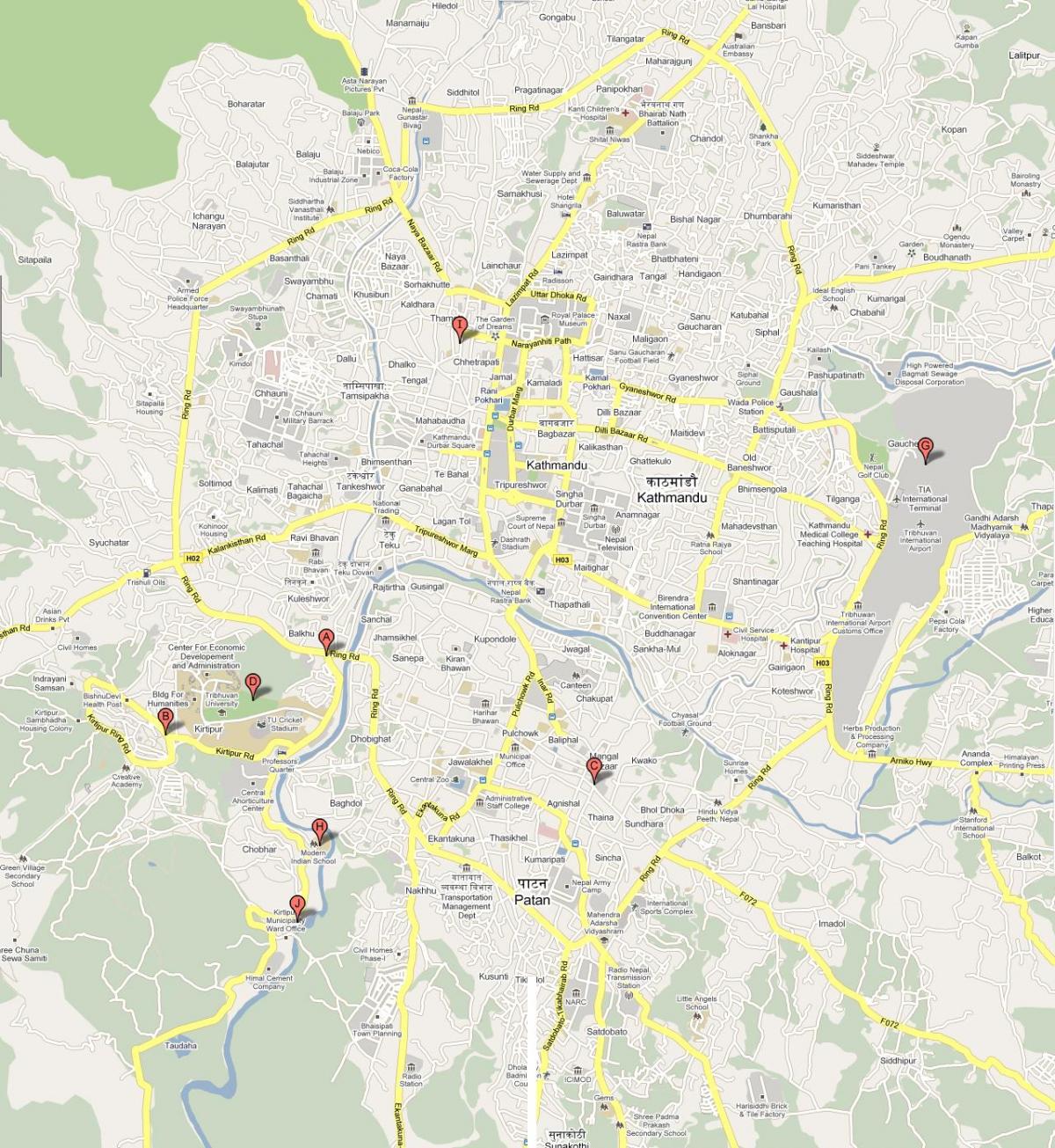 Mapa de ktm nepal