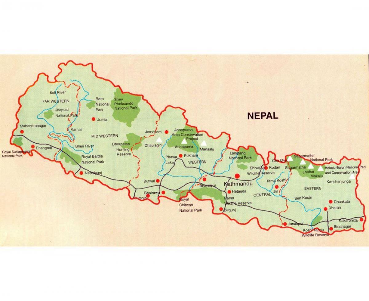 Mapa de nepal de ferrocarril butwal