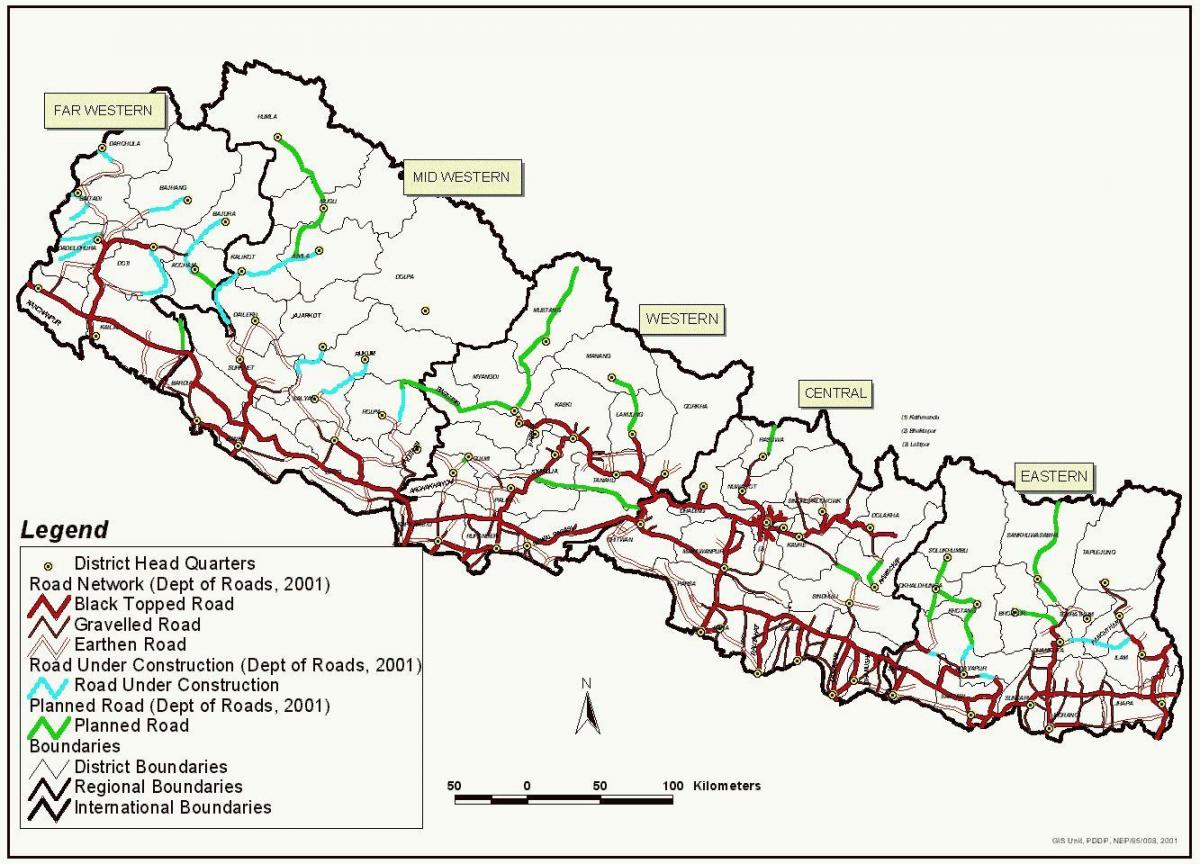 Mapa de ruta nepal