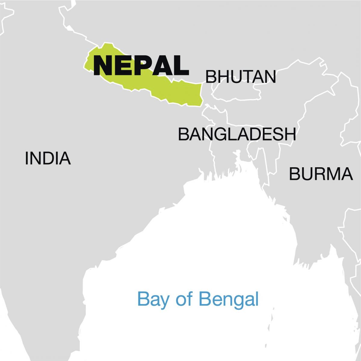 mapa do mundo mostrando nepal