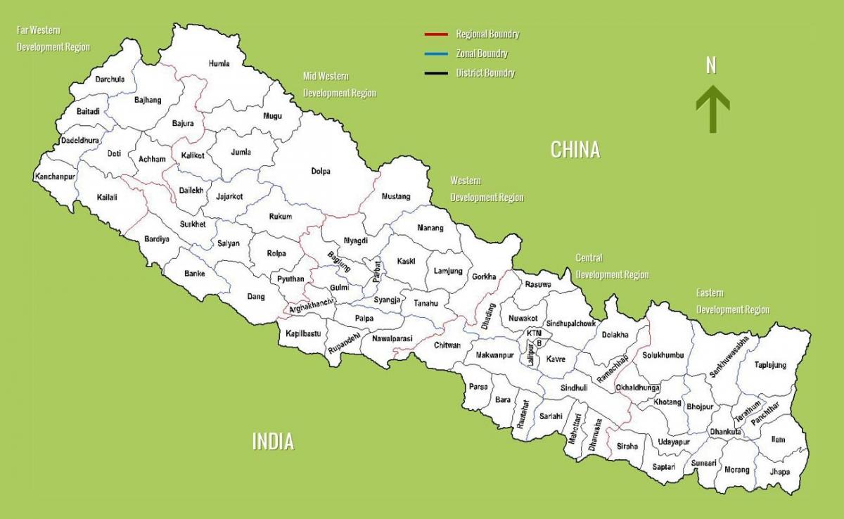 nepal atraccións turísticas mapa
