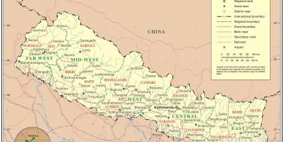 India, nepal fronteira estrada mapa