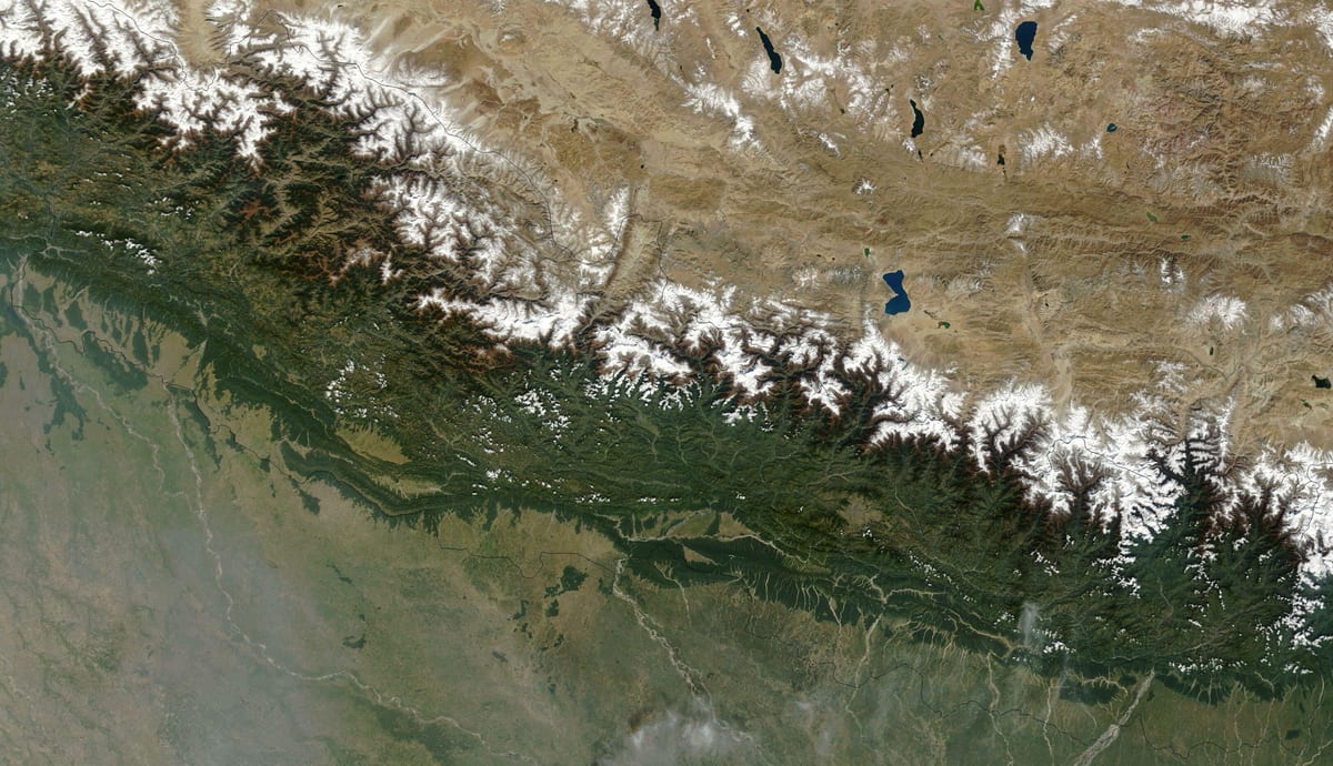 Mapa de satélite nepal vivir