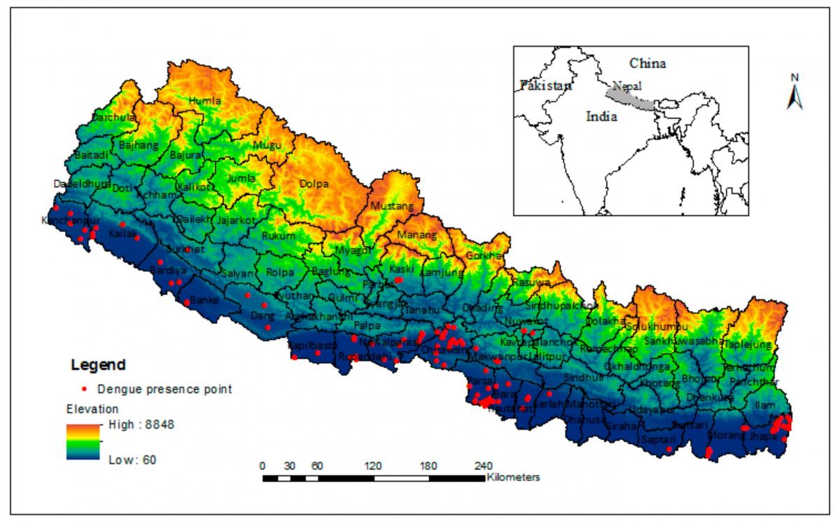 Mapa de nepal clima