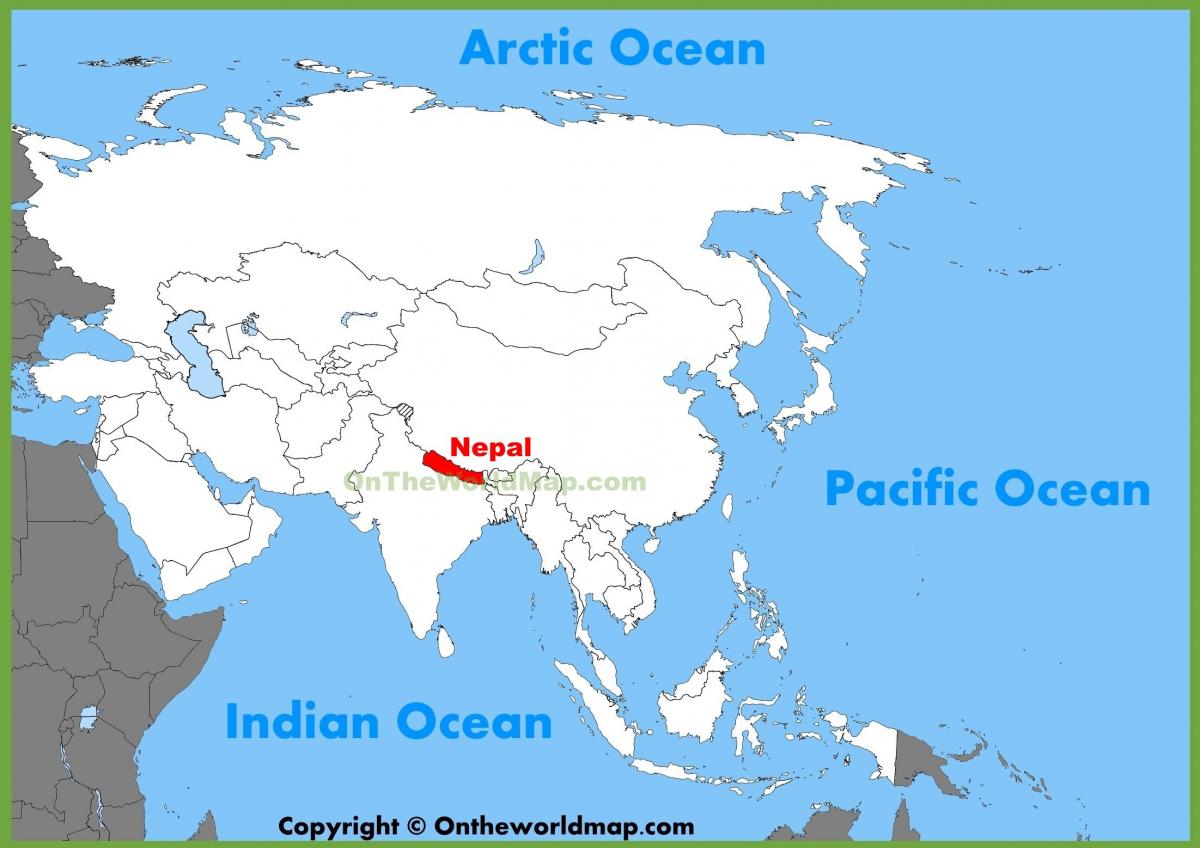 nepal en asia mapa
