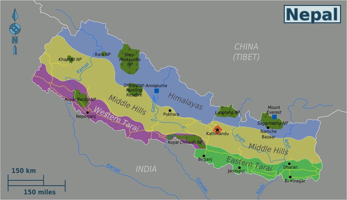 Mapa de orixinais nepal