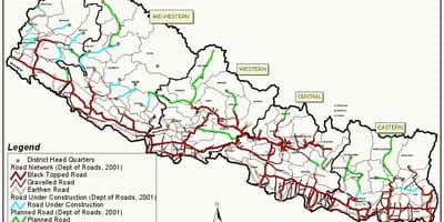 Nepal mapa coa estrada