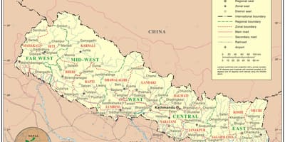 O mapa en liña do nepal