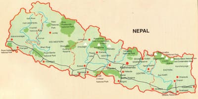 Mapa turístico de pokhara nepal