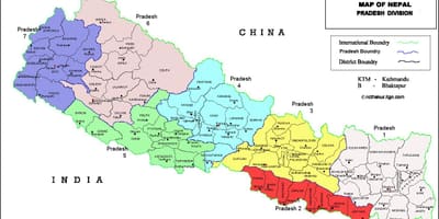 7 pradesh nepal mapa