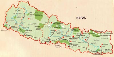 Mapa de nepal de ferrocarril butwal