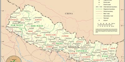 Ferrocarril mapa de nepal
