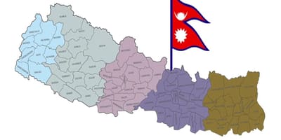 Mapa de nepal con bandeira