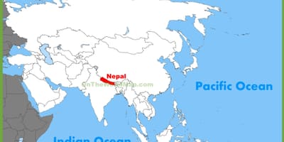 Nepal en asia mapa