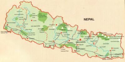 Nepal mapa turístico de balde
