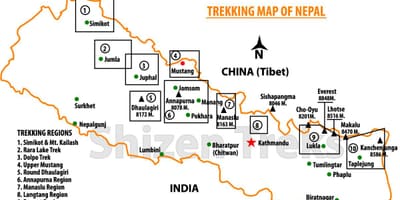 Nepal trek mapa