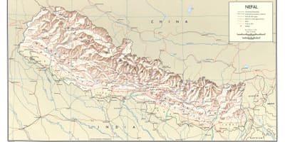 Nepal tren mapa da ruta