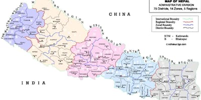 Mapa de nepal vdc
